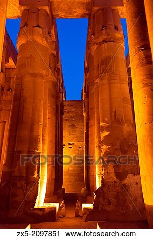 Stock Image - Colonnade in the temple of Luxor - Upper Egypt.. Fotosearch