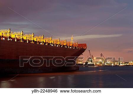 Stock Photograph - Containership Hamburg; Germany.. Fotosearch