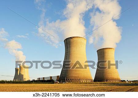 Stock Photography - Dampierre Nuclear Power Plant, located in the town of Dampierre-en-Burly, department of Loiret, Centre region, France, Europe.. Fotosearch