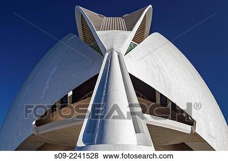 Detail view of the El Palau de les Arts Reina Sofia (Opera House), located in the City of Arts and Sciences, designed by the Architect Santiago Calatrava Valls in Ciutata de les Arts i les Ciencies, Valencia, Valencian Community, Spain. View Large Photo Image Stock Photo - Detail view of the El Palau de les Arts Reina Sofia (Opera House), located in the City of Arts and Sciences, designed by the Architect Santiago Calatrava Valls in Ciutata de les Arts i les Ciencies, Valencia, Valencian Community, Spain.. Fotosearch