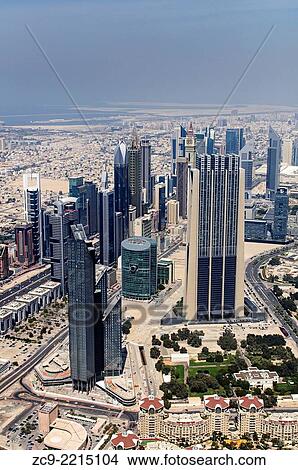 Dubai skyline. View Large Photo Image Picture - Dubai skyline.. Fotosearch