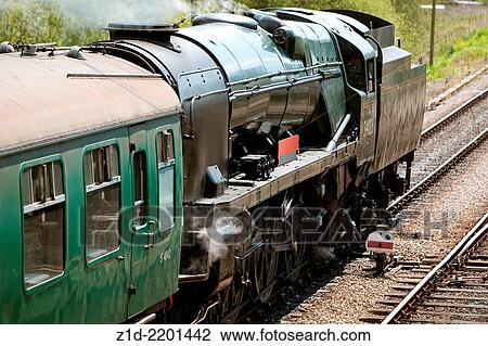 Eddystone steam locomotive working on the Swanage Railway. England. View Large Photo Image Stock Image - Eddystone steam locomotive working on the Swanage Railway. England.. Fotosearch