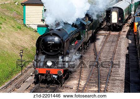 Eddystone steam locomotive working on the Swanage Railway. England. Swanage railway station. View Large Photo Image Stock Photograph - Eddystone steam locomotive working on the Swanage Railway. England. Swanage railway station.. Fotosearch