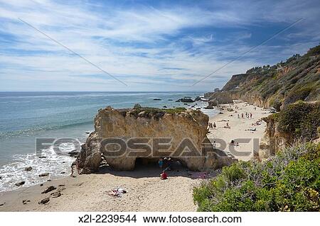 Picture - El Matador beach near Malibu. California, USA.. Fotosearch
