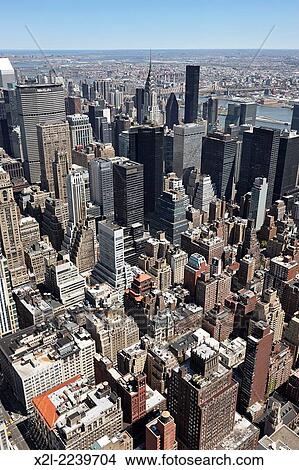 Elevated view of Manhattan. New York, USA. View Large Photo Image Picture - Elevated view of Manhattan. New York, USA.. Fotosearch