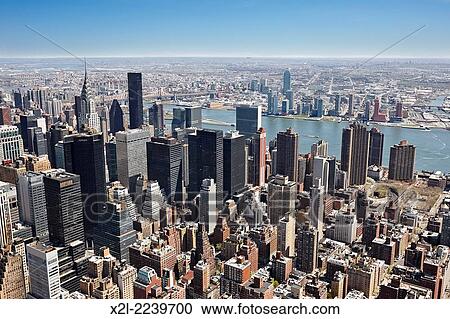 Elevated view of Manhattan. New York, USA. View Large Photo Image Stock Image - Elevated view of Manhattan. New York, USA.. Fotosearch