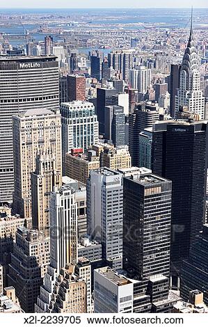 Elevated view of Manhattan. New York, USA. View Large Photo Image Stock Photography - Elevated view of Manhattan. New York, USA.. Fotosearch