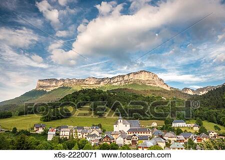 Stock Image - Epernay village in Entremon le Vieux, Natural Park of La Chartreuse, Savoie, Rhône-Alpes, France.. Fotosearch