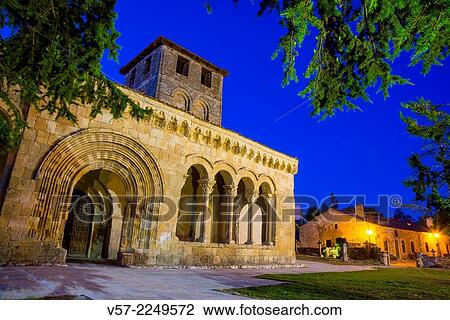 Facade of Romanesque church, night view. Sotosalbos, Segovia province, Castilla Leon, Spain. View Large Photo Image Stock Image - Facade of Romanesque church, night view. Sotosalbos, Segovia province, Castilla Leon, Spain.. Fotosearch