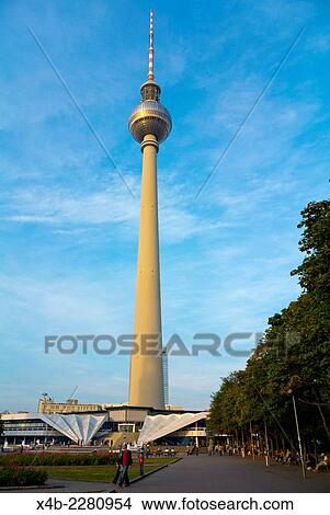 Fernsehturm, Berlin TV Tower, Alexanderplatz square, Mitte district, east Berlin, Germany. View Large Photo Image Picture - Fernsehturm, Berlin TV Tower, Alexanderplatz square, Mitte district, east Berlin, Germany.. Fotosearch