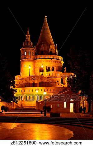 Fishermen´s Bastion at night. View Large Photo Image Stock Image - Fishermen´s Bastion at night.. Fotosearch