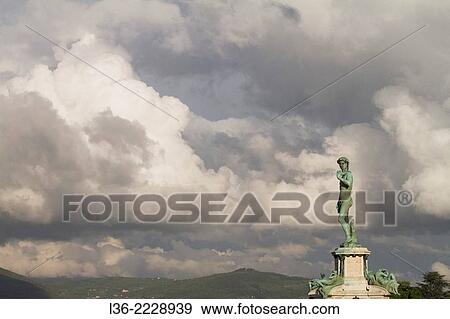 Stock Photo - Florence Piazzale Michelangelo Statue of David.. Fotosearch