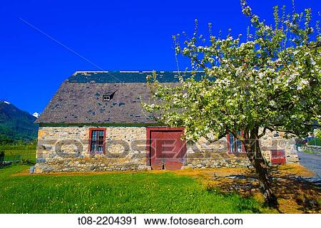 france, 65, hautes pyrénées, azun valley: aucun village. View Large Photo Image Stock Image - france, 65, hautes pyrénées, azun valley: aucun village.. Fotosearch