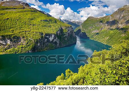 Geiranger Fjord, Norway. View Large Photo Image Stock Photo - Geiranger Fjord, Norway.. Fotosearch