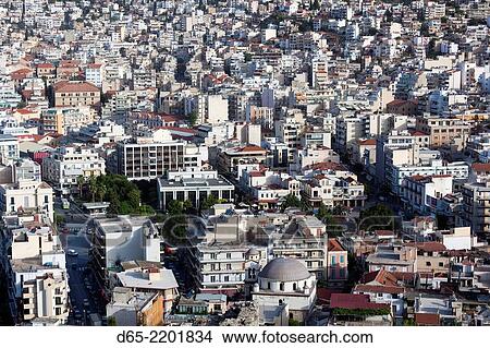 Greece, East Macedonia and Thrace Region, Kavala, elevated city view from Kastro fortress, morning. View Large Photo Image Picture - Greece, East Macedonia and Thrace Region, Kavala, elevated city view from Kastro fortress, morning.. Fotosearch