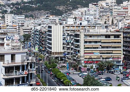 Greece, East Macedonia and Thrace Region, Kavala, elevated city view with Venizelou Street. View Large Photo Image Stock Image - Greece, East Macedonia and Thrace Region, Kavala, elevated city view with Venizelou Street.. Fotosearch