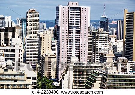 Hawaii, Hawaiian, Honolulu, Waikiki Beach, resort, high rise building, hotels, condominium buildings, View Large Photo Image Stock Image - Hawaii, Hawaiian, Honolulu, Waikiki Beach, resort, high rise building, hotels, condominium buildings,. Fotosearch
