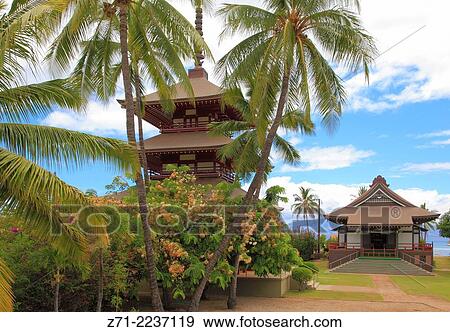 Hawaii, Maui, Lahaina, Jodo Mission, Japanese buddhist temple,. View Large Photo Image Stock Photo - Hawaii, Maui, Lahaina, Jodo Mission, Japanese buddhist temple,.. Fotosearch