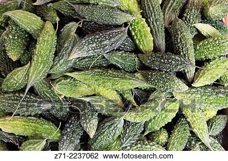 Stock Image - Hawaii, Oahu, Honolulu, Chinatown, O´ahu Market, bitter melon,.. Fotosearch