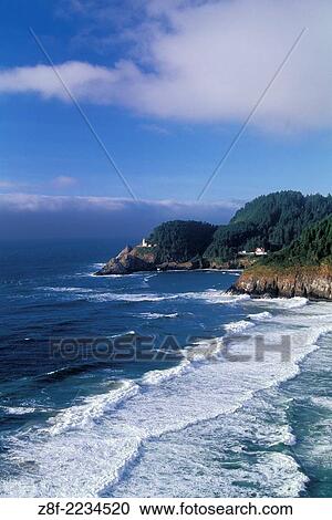 Heceta Head Lighthouse and historic lighthouse keepers residence, Oregon coast, USA. View Large Photo Image Stock Image - Heceta Head Lighthouse and historic lighthouse keepers residence, Oregon coast, USA.. Fotosearch
