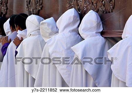 Stock Image - Holy Week procession in Antigua, Guatemala, Central America.. Fotosearch