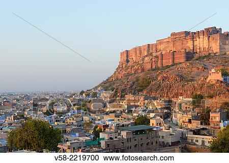 India, Rajasthan, Jodhpur, Mehrangarh fort. View Large Photo Image Stock Image - India, Rajasthan, Jodhpur, Mehrangarh fort.. Fotosearch