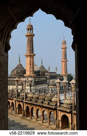 India, Uttar Pradesh, Lucknow, Bara Imambara and Asafi mosque. View Large Photo Image Stock Photo - India, Uttar Pradesh, Lucknow, Bara Imambara and Asafi mosque.. Fotosearch