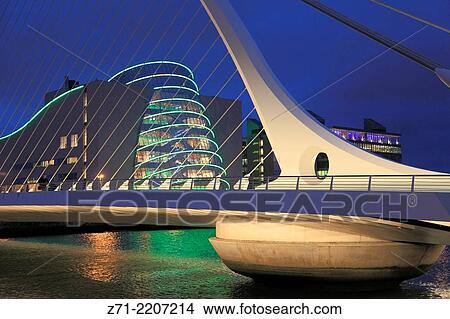 Picture - Ireland, Dublin, National Convention Centre, River Liffey, Macken Street Bridge,.. Fotosearch