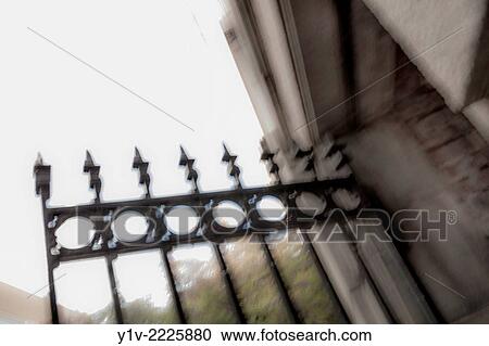 Iron gate on a building. View Large Photo Image Stock Image - Iron gate on a building.. Fotosearch