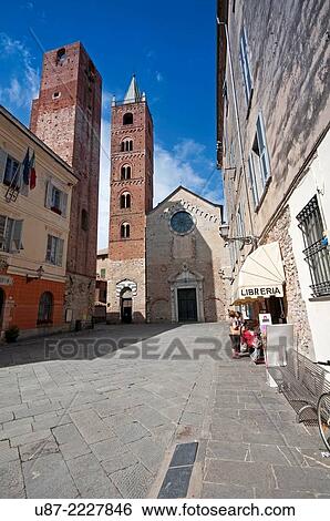 Italy, Liguria, Albenga, San Michele Arcangelo Cathedral. View Large Photo Image Stock Photograph - Italy, Liguria, Albenga, San Michele Arcangelo Cathedral.. Fotosearch
