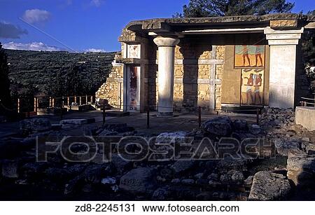 Stock Image - Knossos, Crete is the largest Bronze Age archaeological site on Crete, probably the ceremonial and political centre of the Minoan civilization and culture.. Fotosearch