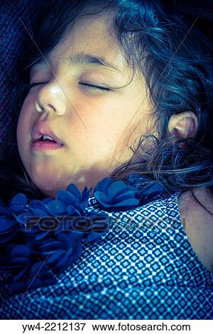 Stock Photo - Little girl sleeping.. Fotosearch