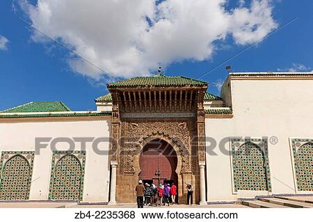 Stock Photo - Mausoleum of Moulay Ismail, Meknes, Morocco, North Africa.. Fotosearch