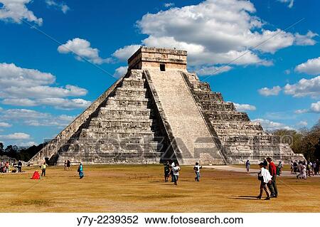 Mayan temple pyramid El Castillo in Chichen Itza, Yucatan, Mexico. View Large Photo Image Stock Image - Mayan temple pyramid El Castillo in Chichen Itza, Yucatan, Mexico.. Fotosearch