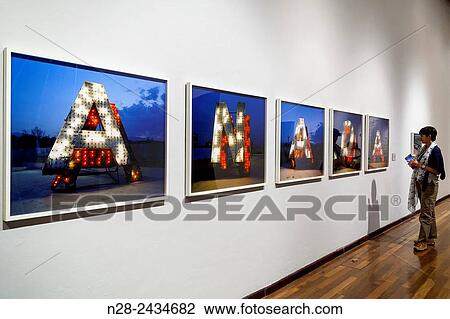 Stock Image - Modern art exhibition Instituto cultural Cabanas Guadalajara Jalisco Mexico North America.. Fotosearch