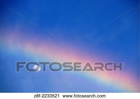 Moon and rainbow arch in blue sky over Horseshoe Niagara Falls Ontario Canada. View Large Photo Image Stock Image - Moon and rainbow arch in blue sky over Horseshoe Niagara Falls Ontario Canada.. Fotosearch
