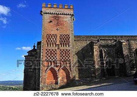 Mudejar tower, Church of Nuestra Señora del Mayor Dolor, XVth century. Aracena, Huelva province, Spain View Large Photo Image Stock Photo - Mudejar tower, Church of Nuestra Señora del Mayor Dolor, XVth century. Aracena, Huelva province, Spain. Fotosearch