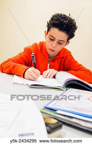 New York, USA. Male primary school student at ´t Klokhuis, a school for Dutch language and culture, during a class room instruction. View Large Photo Image Stock Photography - New York, USA. Male primary school student at ´t Klokhuis, a school for Dutch language and culture, during a class room instruction.. Fotosearch