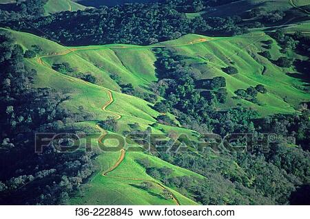 Oak covered hills in spring seen from the summit of Mount Diablo State Park, Contra Costa County, CALIFORNIA. View Large Photo Image Stock Photography - Oak covered hills in spring seen from the summit of Mount Diablo State Park, Contra Costa County, CALIFORNIA.. Fotosearch