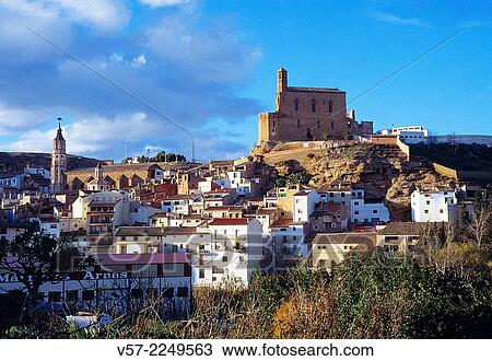 Overview. Albalate del Arzobispo, Teruel province, Aragon, Spain. View Large Photo Image Stock Image - Overview. Albalate del Arzobispo, Teruel province, Aragon, Spain.. Fotosearch