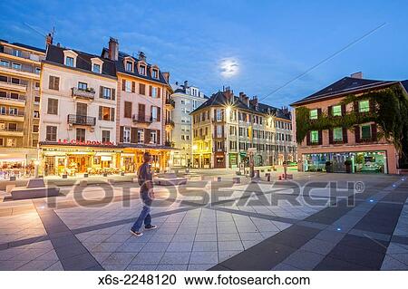 Stock Image - Place du Palais de Justice, Chambery, Savoie, Rhône-Alpes, France.. Fotosearch