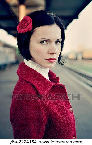 Picture - Portrait of a mid adult woman.. Fotosearch