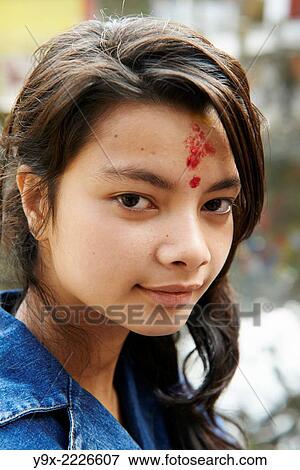 Portrait of a teenage girl with a Hindu tilaka marking. View Large Photo Image Stock Photo - Portrait of a teenage girl with a Hindu tilaka marking.. Fotosearch
