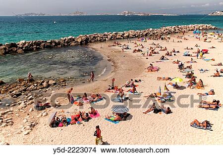 Prophet beach, Marseille, France. View Large Photo Image Picture - Prophet beach, Marseille, France.. Fotosearch