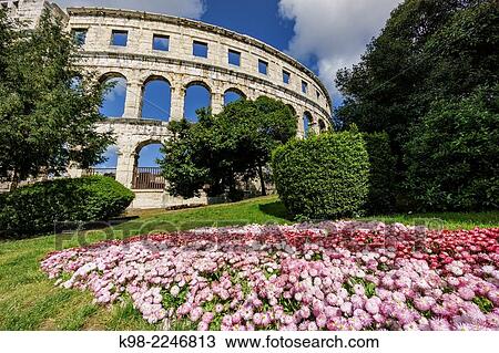 Stock Image - Pula Arena, Pula, Istria Peninsula, Croatia. Fotosearch