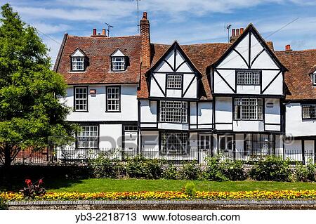 Riverside Houses, Canterbury, Kent. View Large Photo Image Stock Image - Riverside Houses, Canterbury, Kent.. Fotosearch