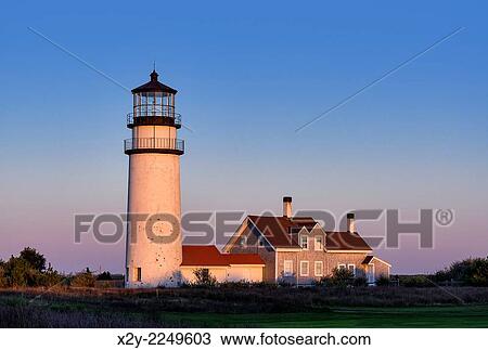 Rustic, weathered lighthouse, Highland Light, Truro, Cape Cod, Massachusetts, USA. View Large Photo Image Stock Image - Rustic, weathered lighthouse, Highland Light, Truro, Cape Cod, Massachusetts, USA.. Fotosearch