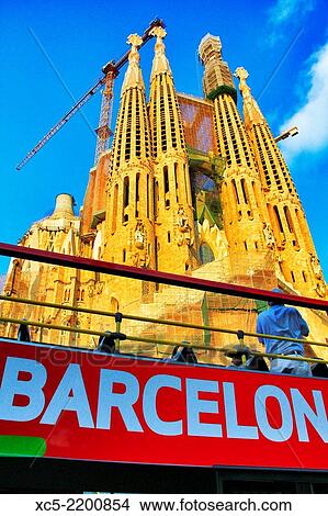 Picture - Sagrada Familia by architect Antoni Gaudi in Barcelona, Catalonia. Fotosearch