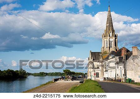 Sainte-Marie-Madeleine church and Loire River banks at Bréhémont Village. Indre-et-Loire, Centre region, Loire valley, France, Europe. View Large Photo Image Stock Photography - Sainte-Marie-Madeleine church and Loire River banks at Bréhémont Village. Indre-et-Loire, Centre region, Loire valley, France, Europe.. Fotosearch