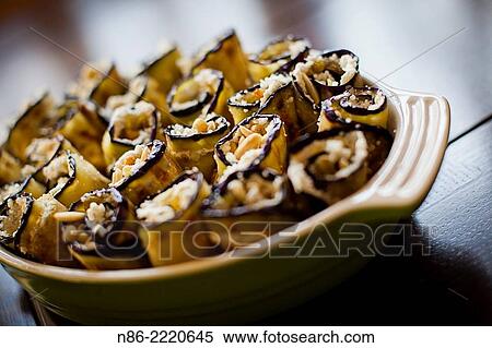 sicilian eggplant roll-ups with ricotta cheese. View Large Photo Image Stock Photography - sicilian eggplant roll-ups with ricotta cheese.. Fotosearch